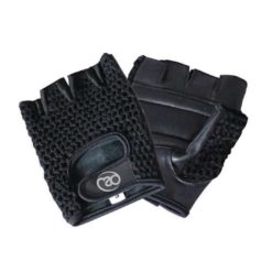 Gants de musculation en maille de coton et en cuir rembourré au design classic