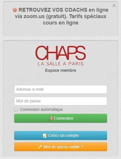 Cours en ligne Chaps Paris