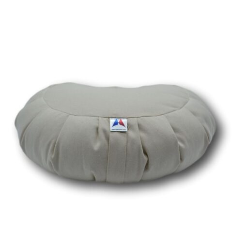 Coussin de méditation demi-lune en coton Ecru Stelvoren