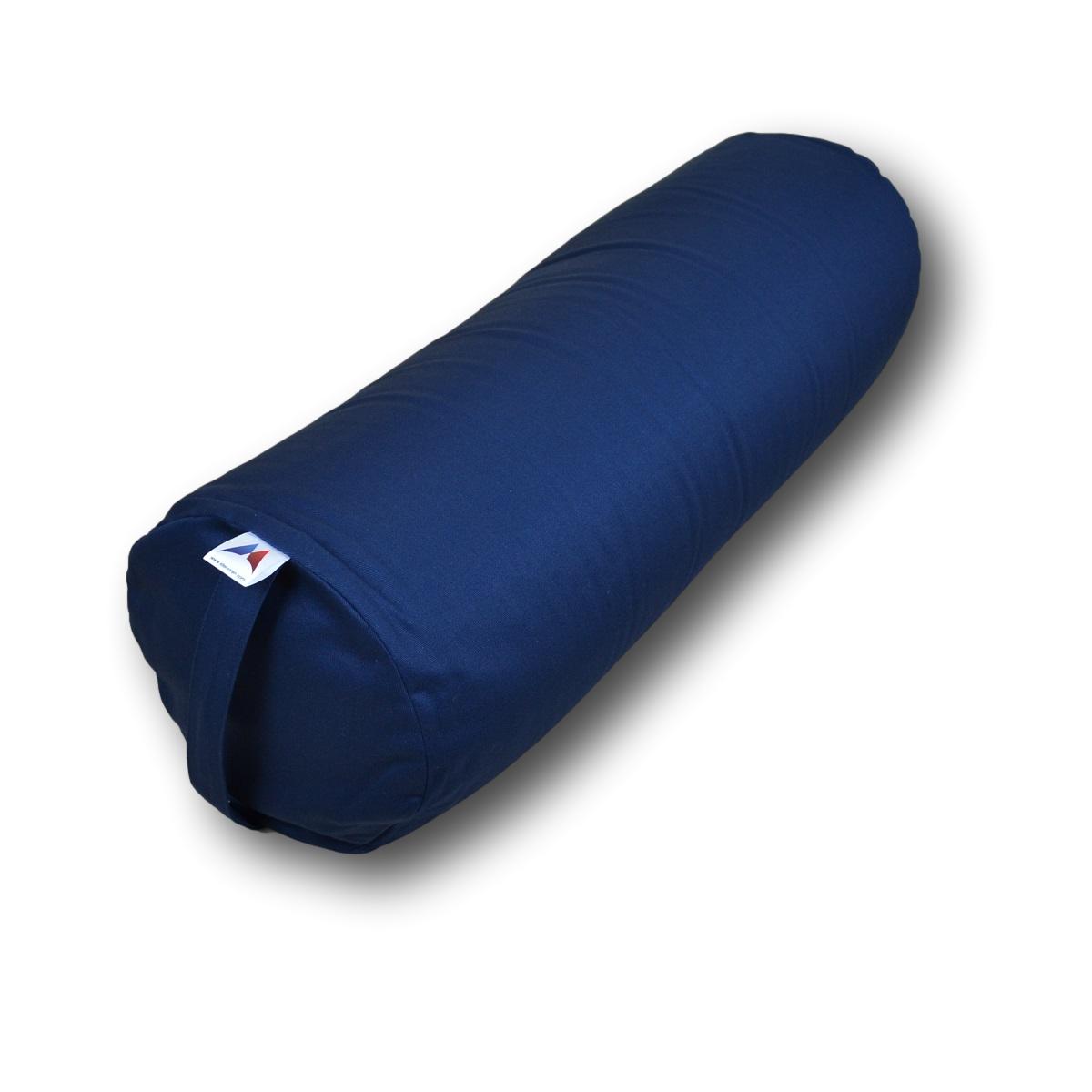 Bolster de yoga cylindrique grand format Dark Blue en écales de Sarrasin