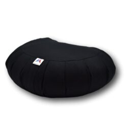 Coussin de méditation demi-lune en coton Noir