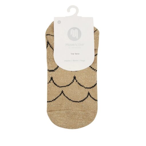 Pilates socks scallop gold