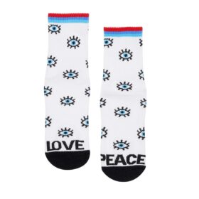 Crew Socks Non Slip Love & Peace