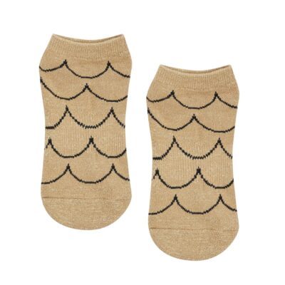 Chaussettes de Pilates Low Rise Scallop Gold