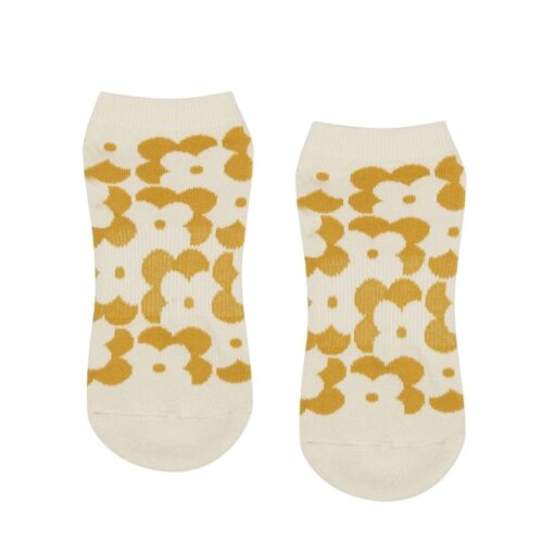 Low Rise Pilates socks retro daisy sand